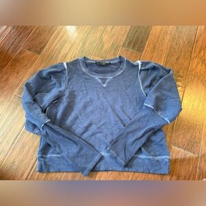 Veronica Beard Women Pullover Sweatshirt Dark Blue Pima Cotton Size L